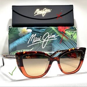NWOT Maui Jim Blossom Brown Tortoise Two Tone Cat Eye Sunglasses 892-10